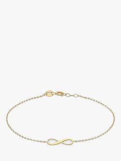 IBB 9ct Gold Infinity Chain Bracelet, Gold, Gold