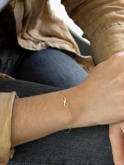 IBB 9ct Gold Infinity Chain Bracelet, Gold - view 2, Gold