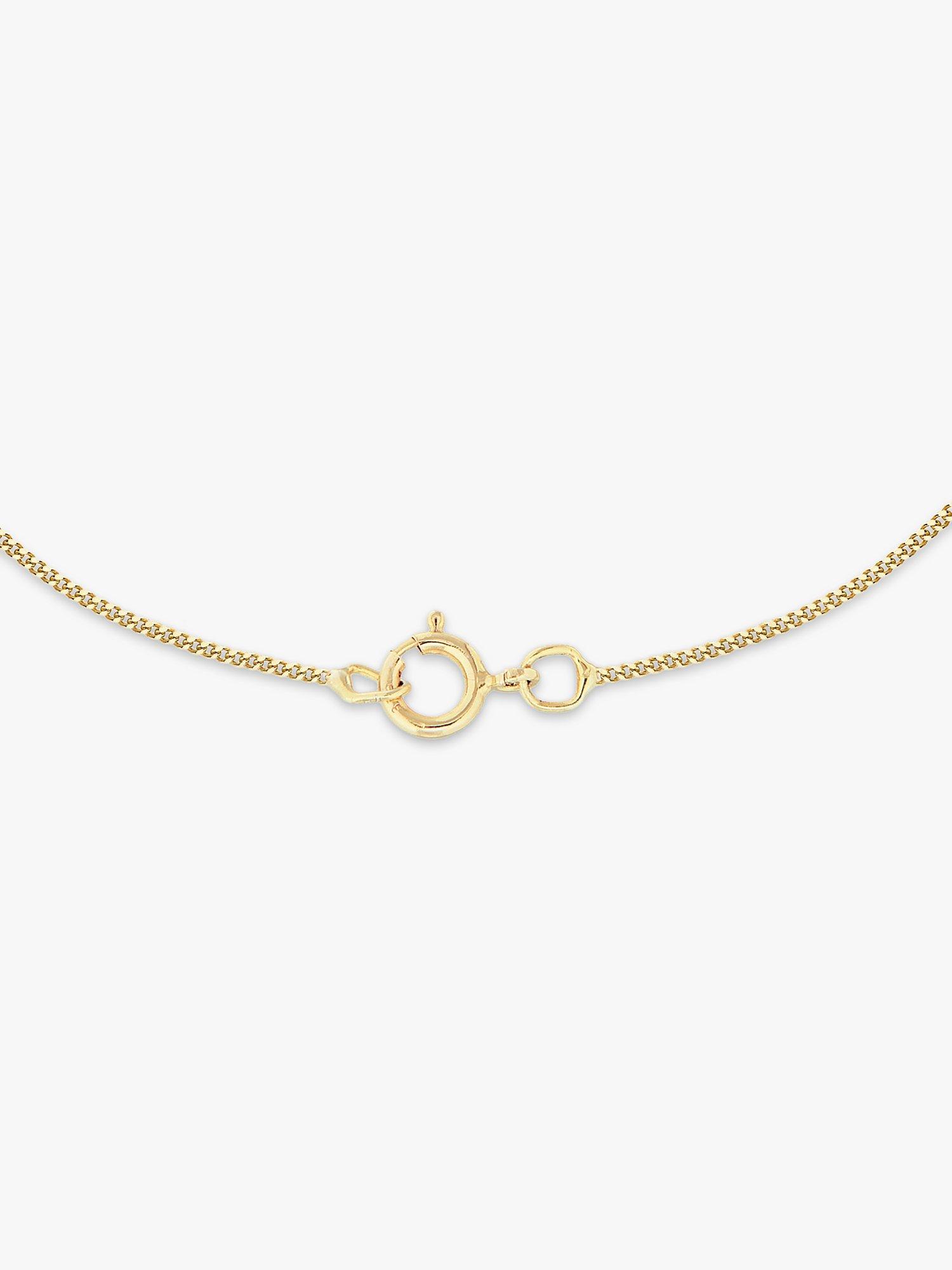 Product image 4 of 4, which shows IBB 9ct Gold Round T Bar Pendant Necklace, Gold