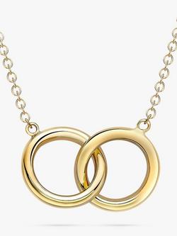 IBB 9ct Gold Linked Ring Pendant Necklace, Gold, Gold