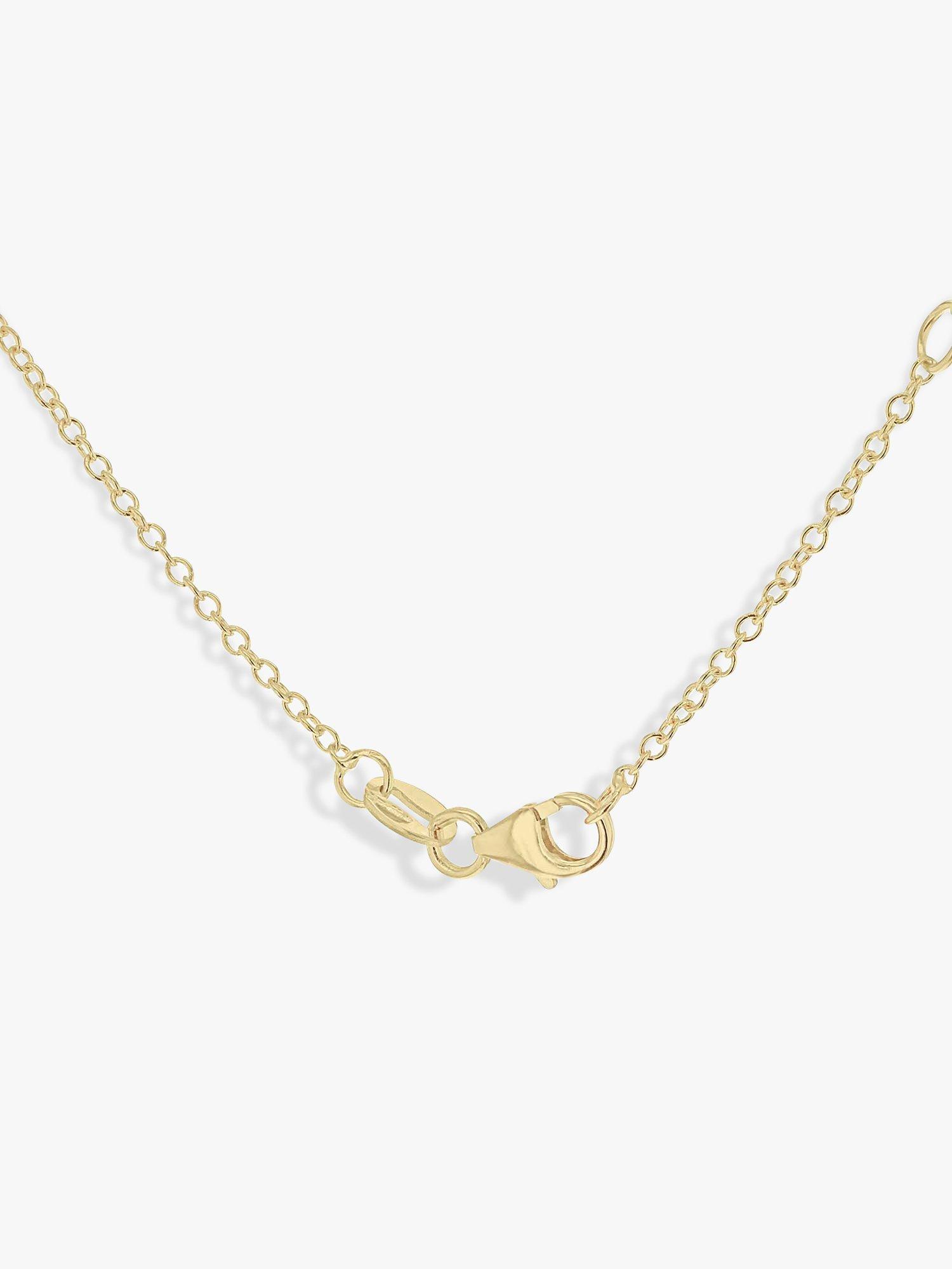 Product image 4 of 4, which shows IBB 9ct Gold Cubic Zirconia Rose Pendant Necklace, Gold