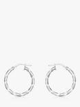 IBB 9ct White Gold Twist Hoop Earrings