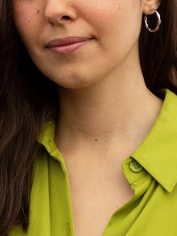 IBB 9ct White Gold Twist Hoop Earrings - view 2, Silver