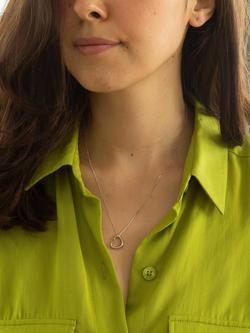 IBB 9ct White Gold Heart Pendant Necklace - view 2, Silver