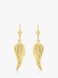 IBB 9ct Gold Angel Wing Drop Earrings, Gold