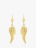 IBB 9ct Gold Angel Wing Drop Earrings, Gold