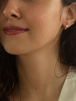 IBB 9ct Gold Diamond Cut Small Hoop Earrings, Gold - view 2, Gold