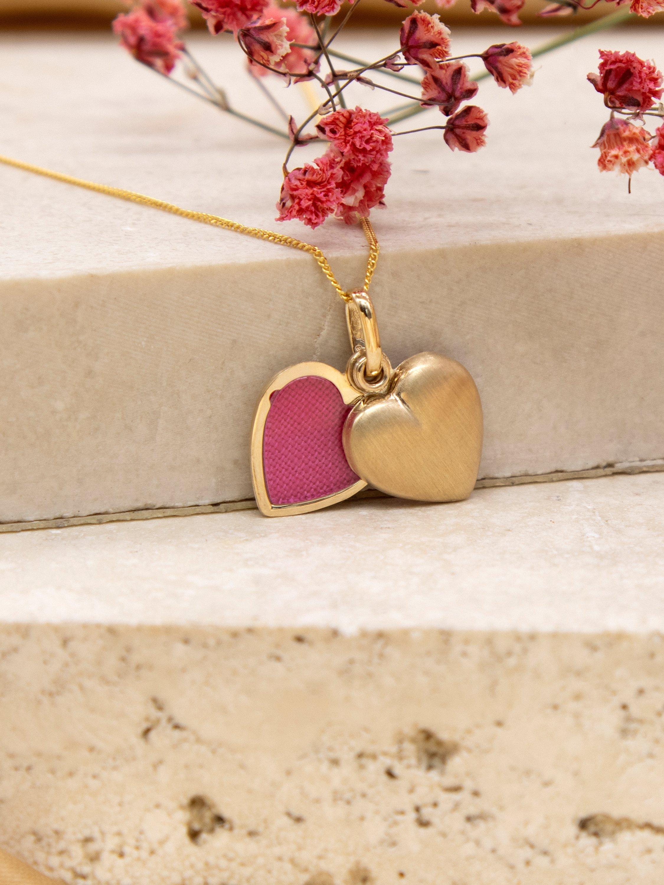 IBB 9ct Gold Brushed Heart Locket Pendant Necklace, Gold