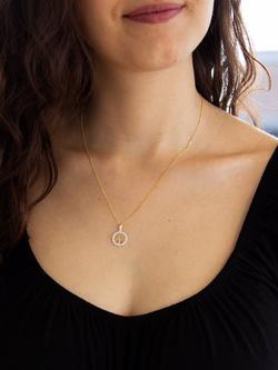 IBB 9ct Gold Life Tree Cubic Zirconia Pendant Necklace, Gold - view 2, Yellow Gold