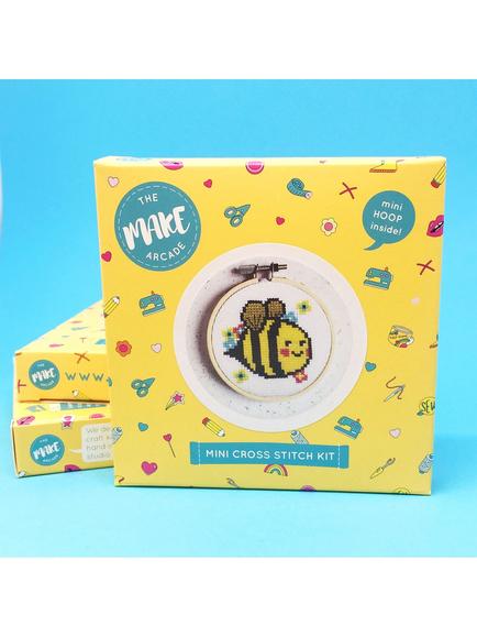The Make Arcade Mini Floral Bee Cross Stitch Kit - view 2, 