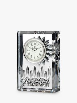 Waterford Crystal Lismore Cut Glass Mantel Clock, Small, 