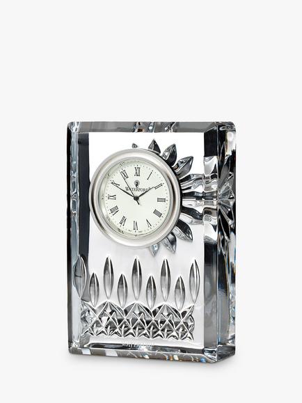 Waterford Crystal Lismore Cut Glass Mantel Clock, Small, 