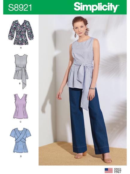 Simplicity Women's Darted Top Sewing Pattern, 8921, 