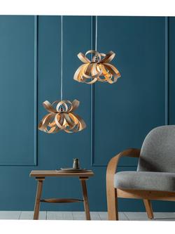 Tom Raffield Skipper Small Pendant Ceiling Light, Dia.41cm - view 2, Walnut