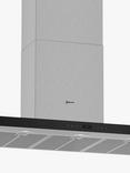 Neff N70 D95BMP5N0B Wall-Mounted Box Chimney Cooker Hood, 90cm, Grey/Stainless Steel