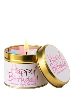 Lily-flame Happy Birthday Scented Tin Candle, 230g - view 2, Blue