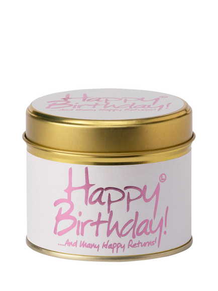 Lily-flame Happy Birthday Scented Tin Candle, 230g, Blue