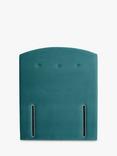 John Lewis Grace Full Depth Upholstered Headboard, Single, Deep Velvet Teal
