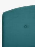 John Lewis Grace Full Depth Upholstered Headboard, Single, Deep Velvet Teal