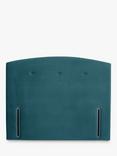 John Lewis Grace Full Depth Upholstered Headboard, Double, Deep Velvet Teal