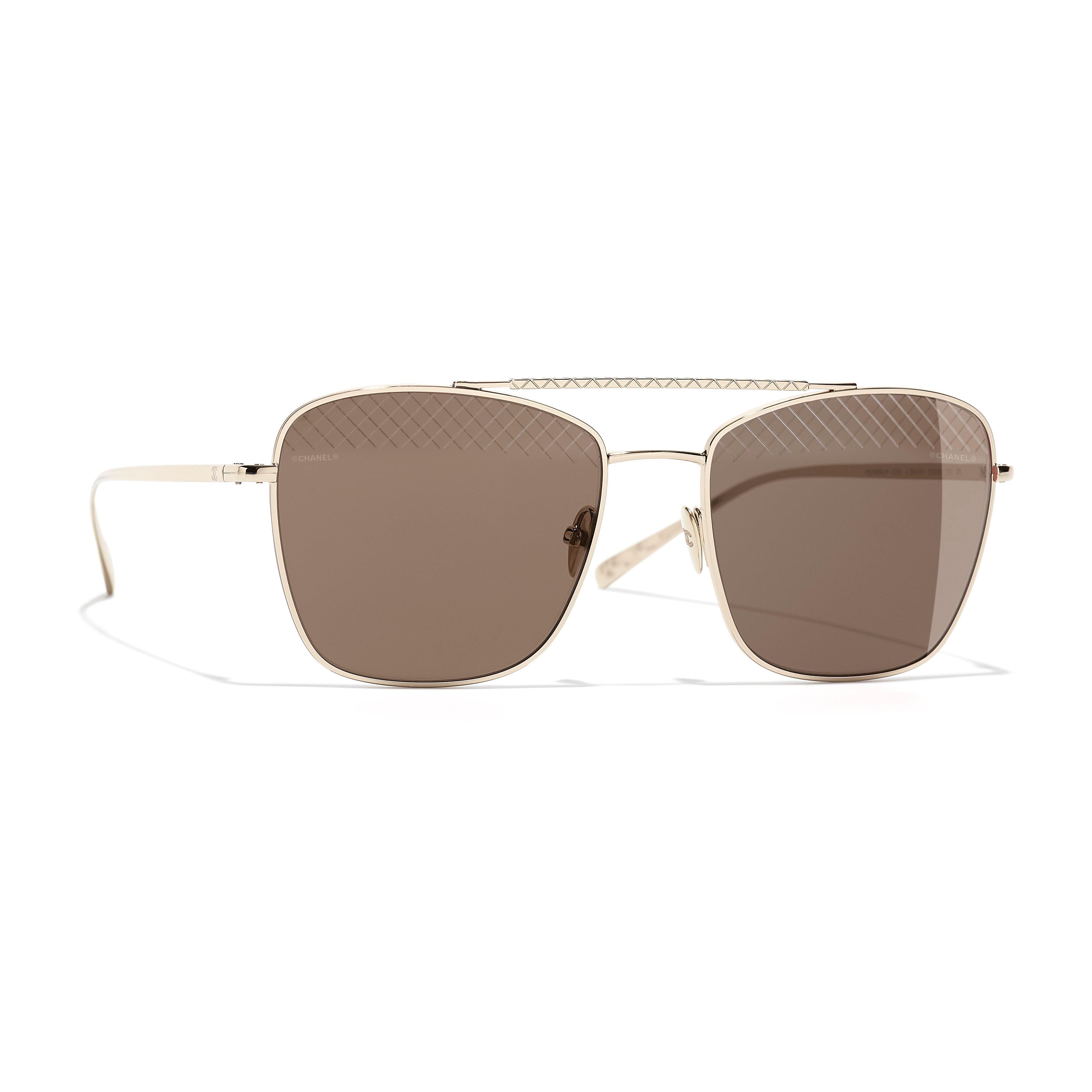 CHANEL Pilot Sunglasses CH4256 Gold/Brown