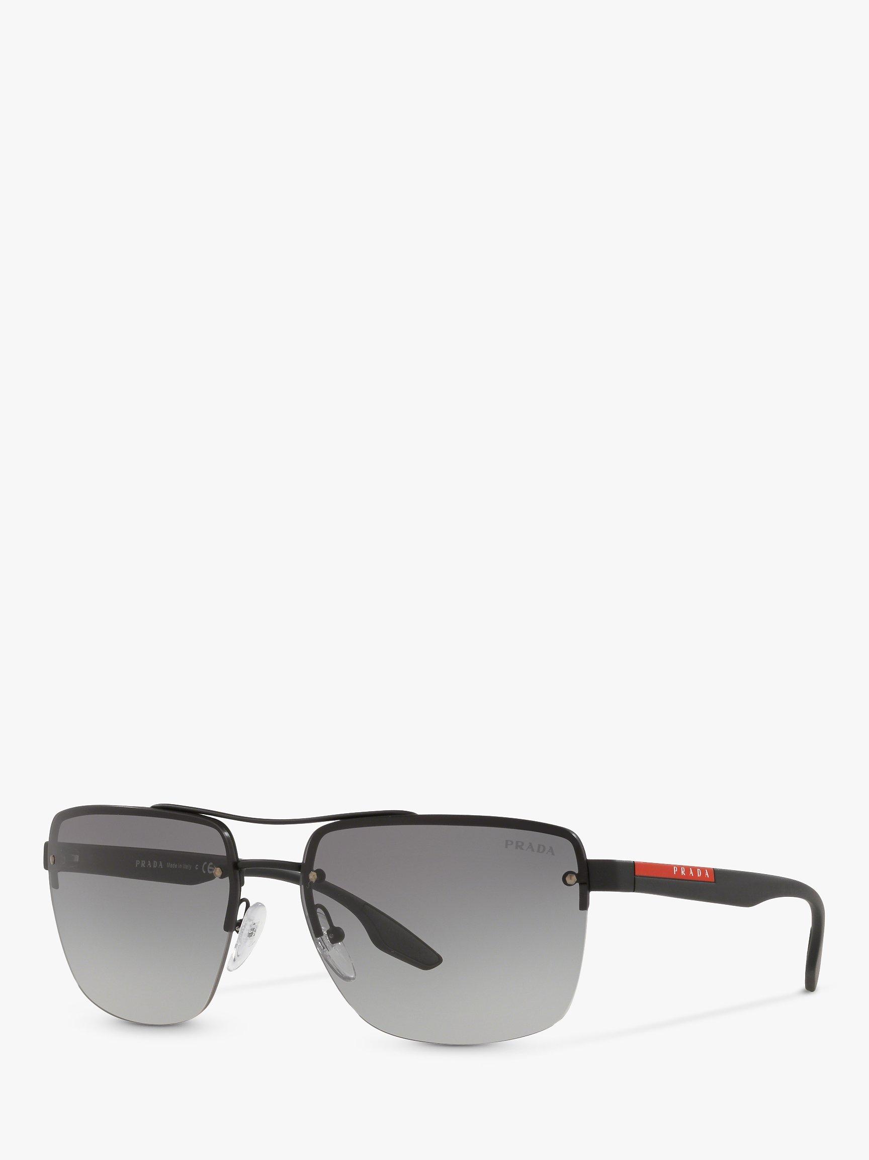 Product image 1 of 11, which shows Prada Linea Rossa PS 60US Men's Square Sunglasses, Black/Grey