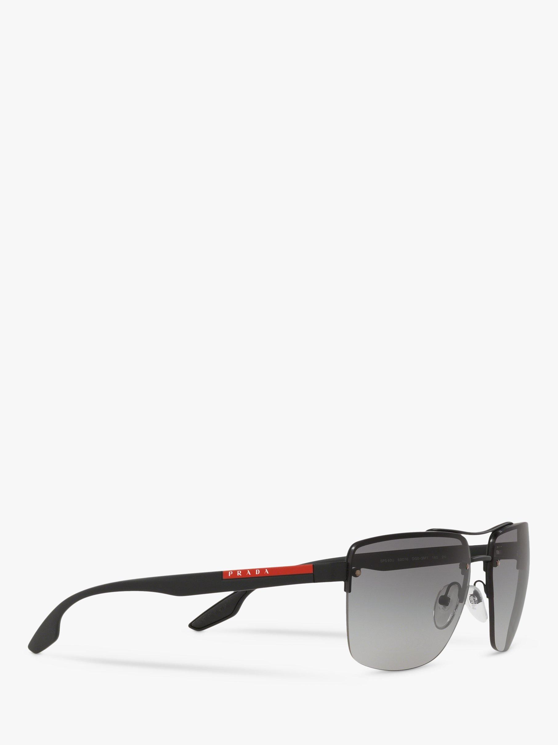 Product image 11 of 11, which shows Prada Linea Rossa PS 60US Men's Square Sunglasses, Black/Grey