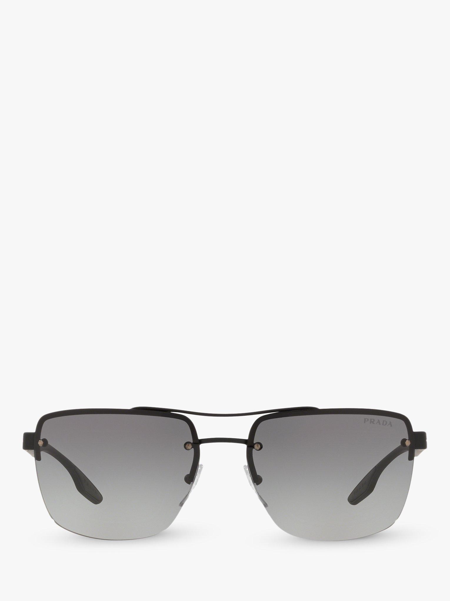 Product image 3 of 11, which shows Prada Linea Rossa PS 60US Men's Square Sunglasses, Black/Grey
