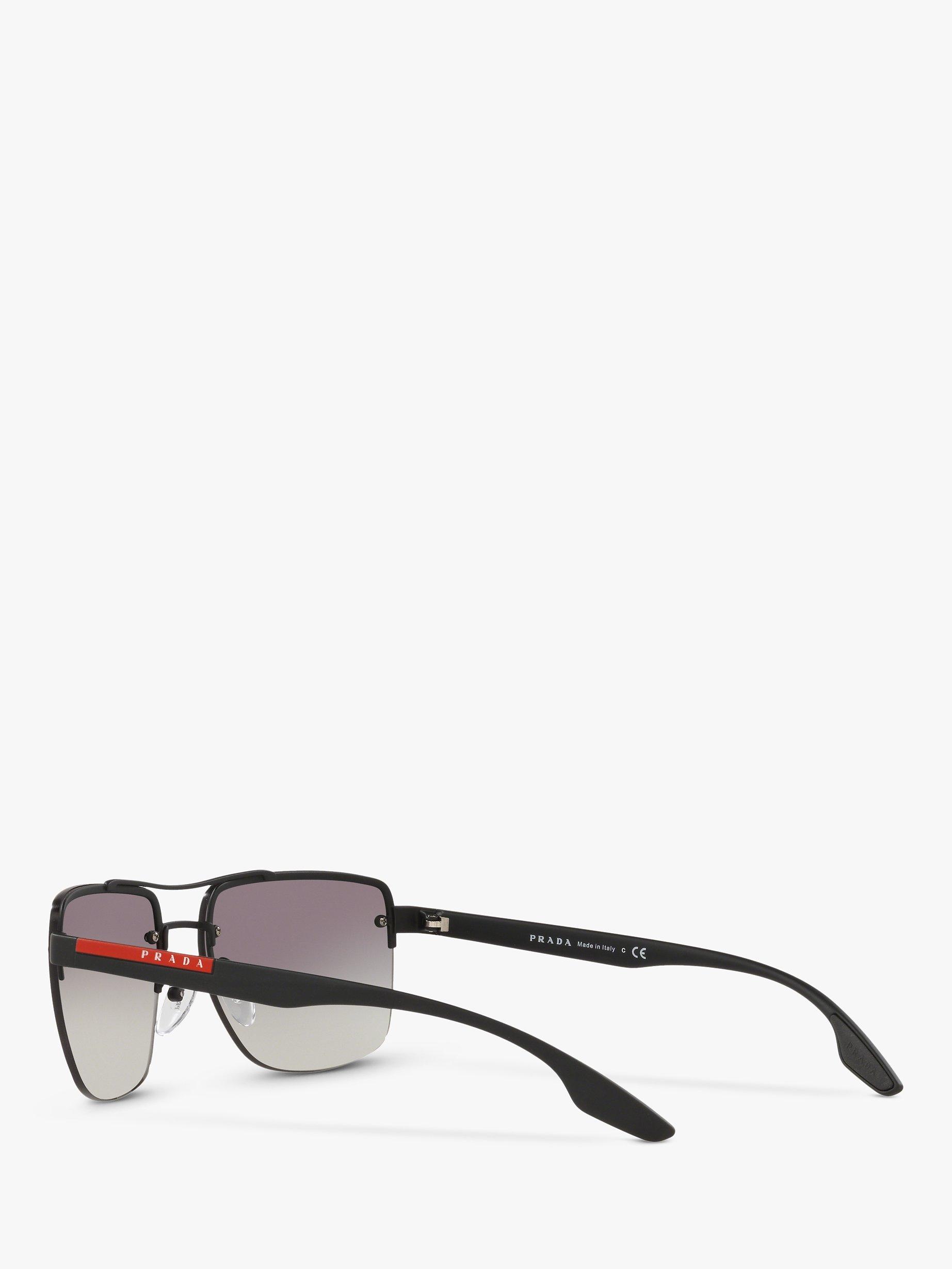 Product image 5 of 11, which shows Prada Linea Rossa PS 60US Men's Square Sunglasses, Black/Grey
