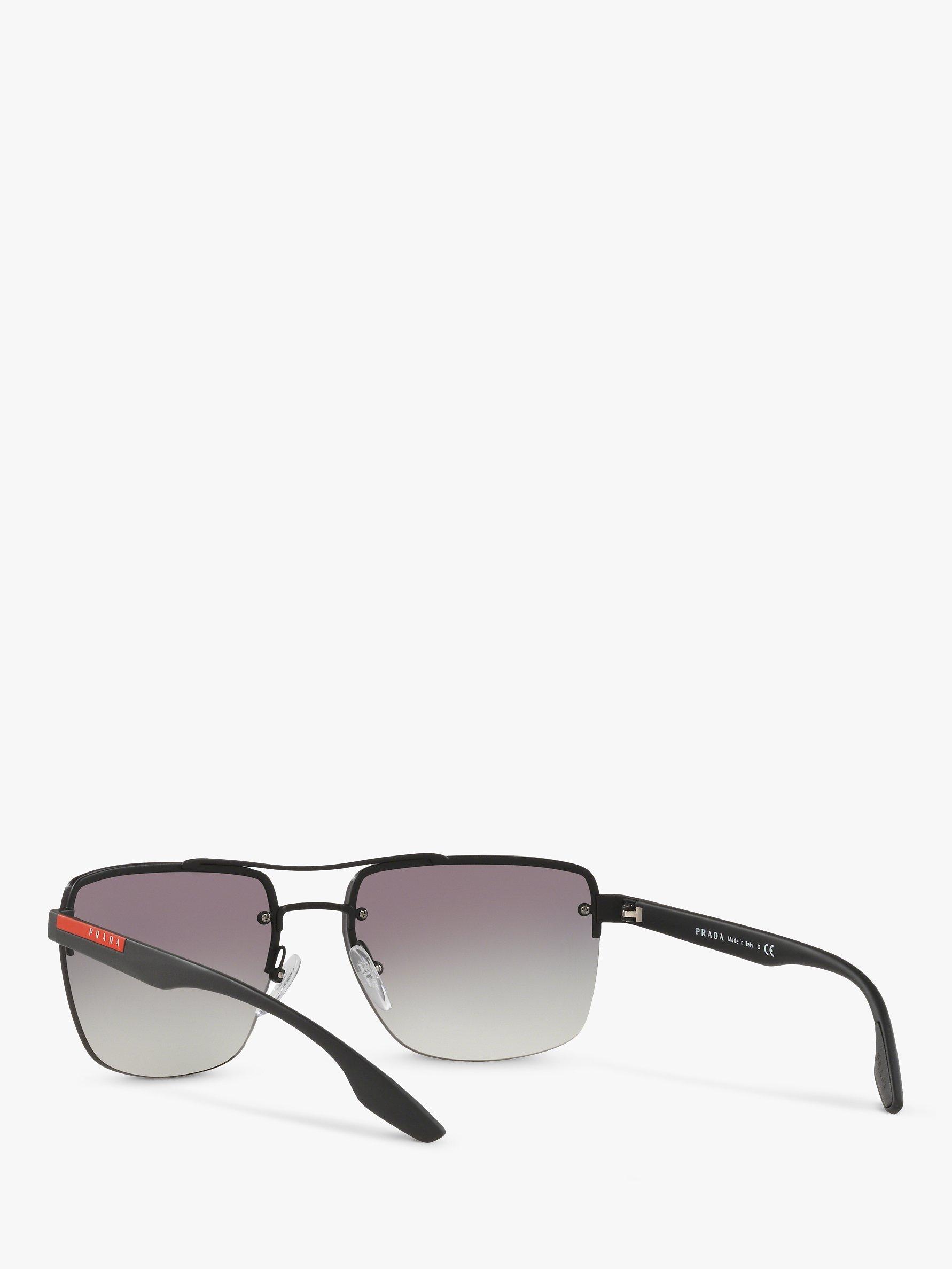 Product image 6 of 11, which shows Prada Linea Rossa PS 60US Men's Square Sunglasses, Black/Grey