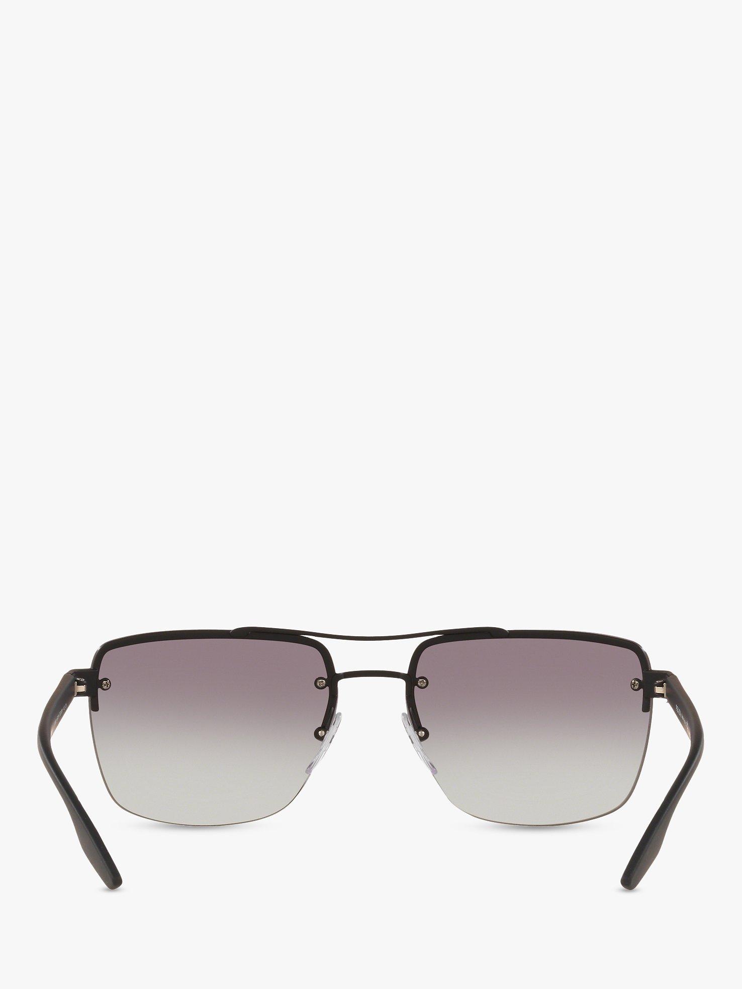 Product image 7 of 11, which shows Prada Linea Rossa PS 60US Men's Square Sunglasses, Black/Grey