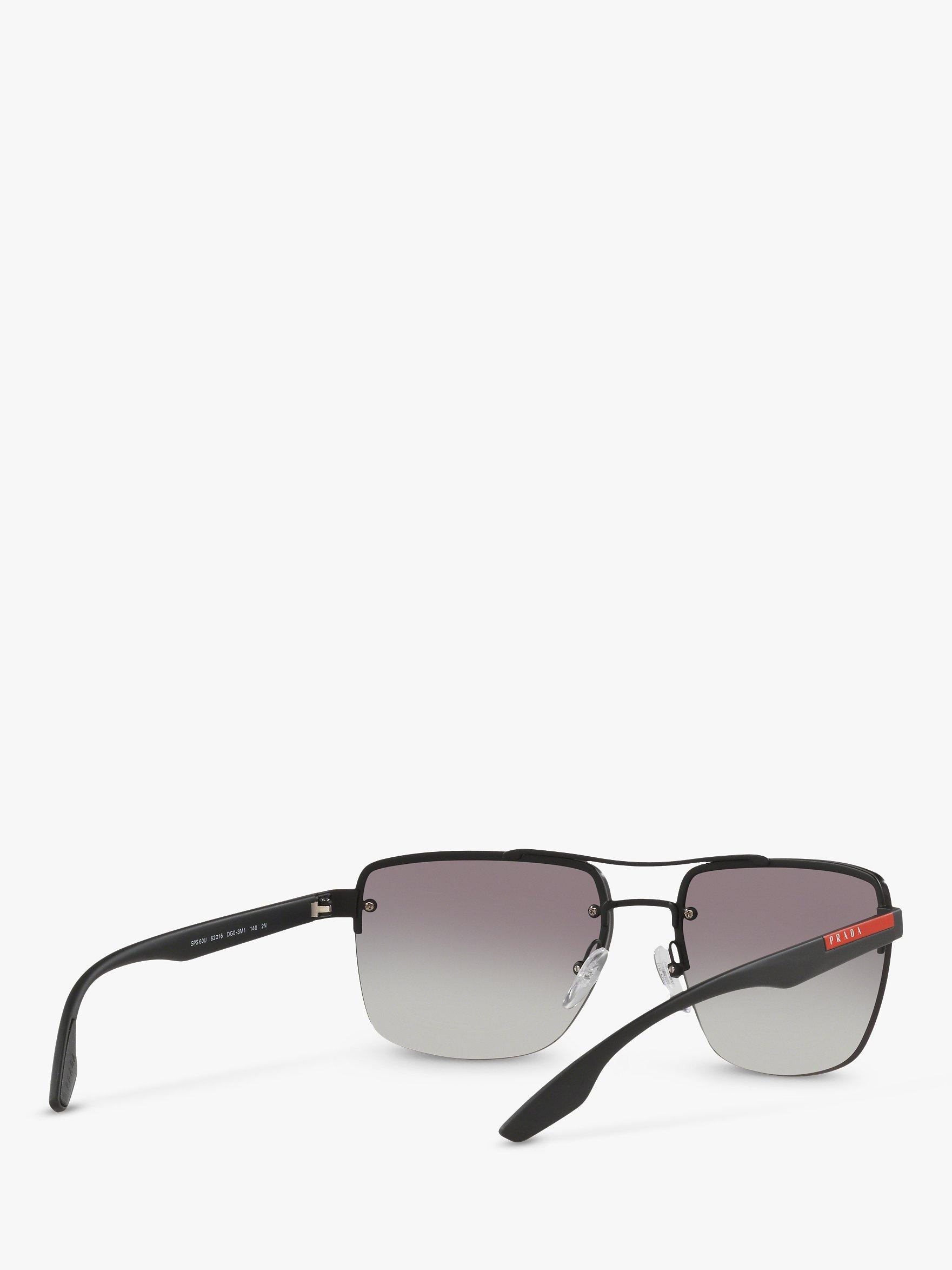 Product image 8 of 11, which shows Prada Linea Rossa PS 60US Men's Square Sunglasses, Black/Grey