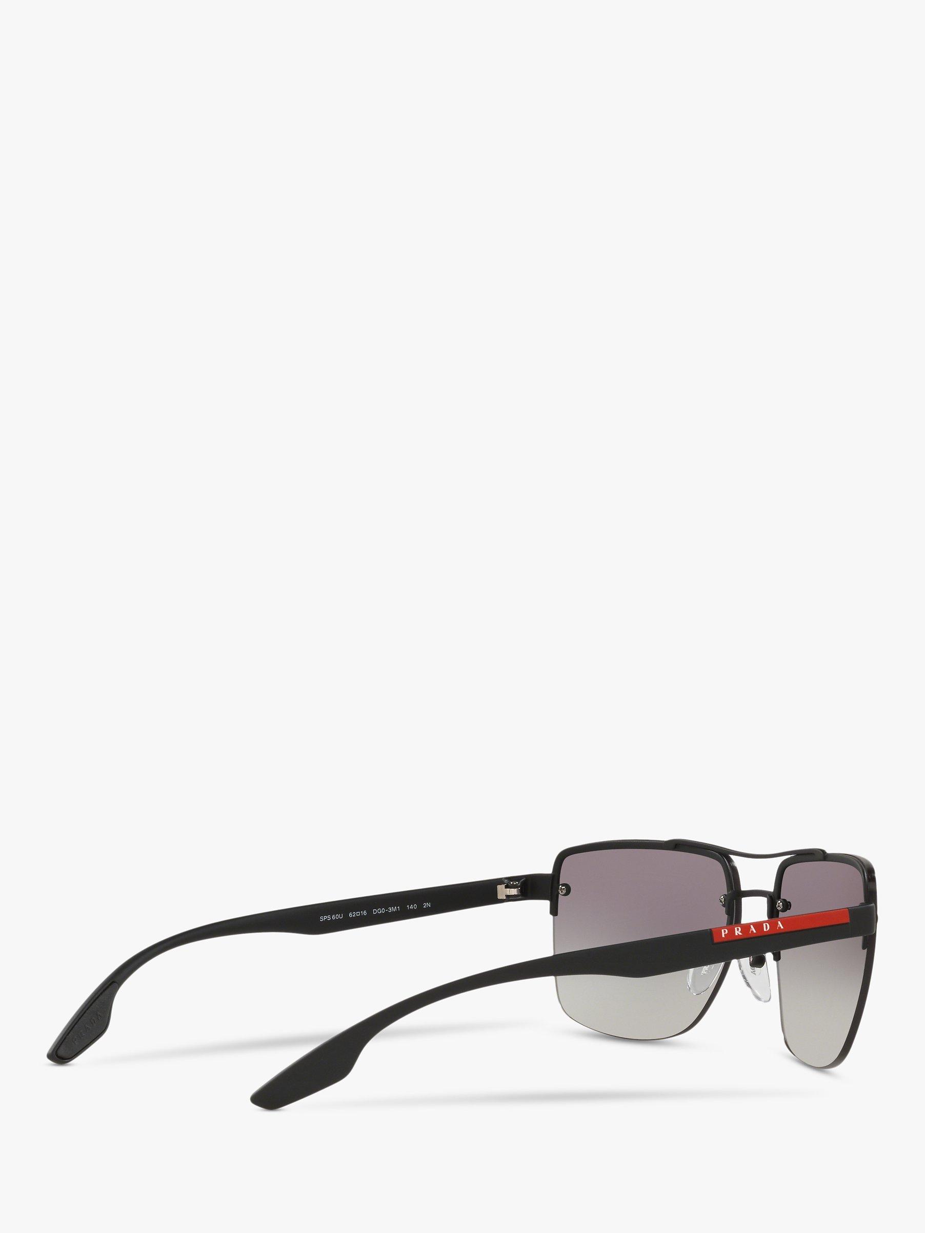 Product image 9 of 11, which shows Prada Linea Rossa PS 60US Men's Square Sunglasses, Black/Grey