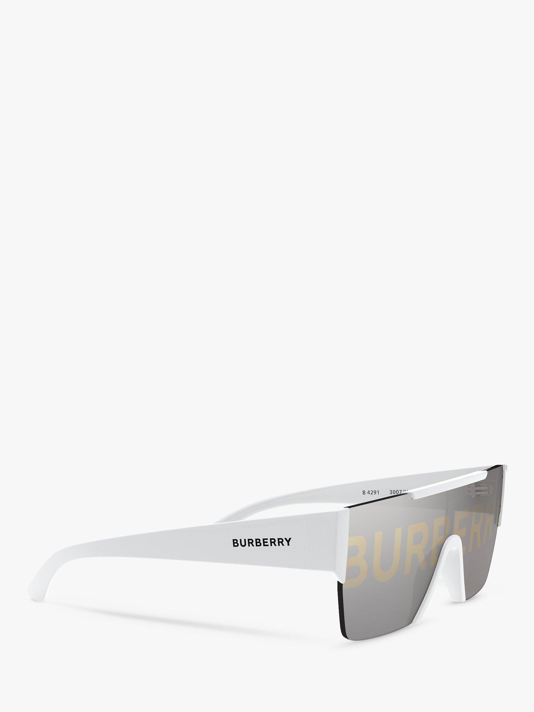 Burberry BE4291 Men s Rectangular Sunglasses White Silver