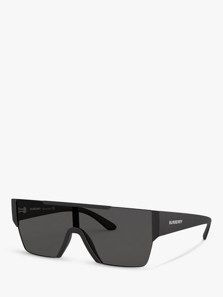 Burberry BE4291 Men's Rectangular Sunglasses, Black