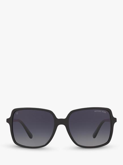 Michael Kors MK2098U Women's Isle of Palms Polarised Square Sunglasses, Black/Grey Gradient - view 2, Black/Grey Gradient