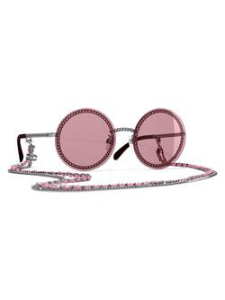 CHANEL Round Sunglasses CH4245 Gunmetal/Rose, Gunmetal/Rose