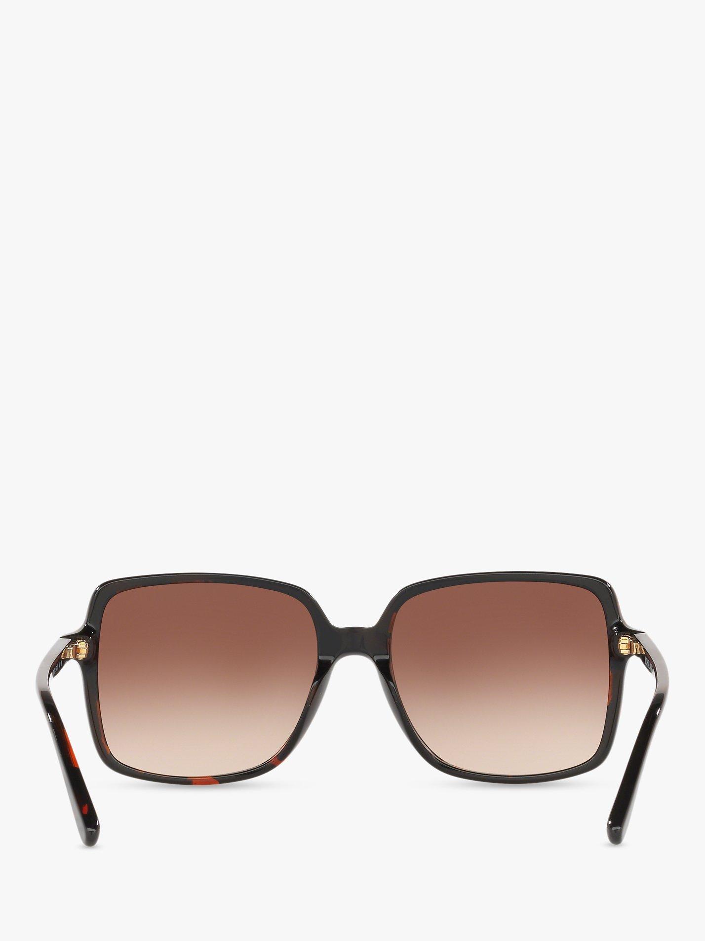Product image 7 of 11, which shows Michael Kors MK2098U Women's Isle of Palms Square Sunglasses, Tortoise/Brown Gradient