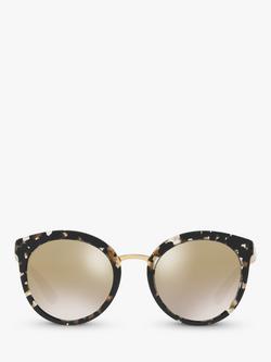 Dolce & Gabbana DG4268 Women's Round Sunglasses - view 2, Black/Mirror Gold