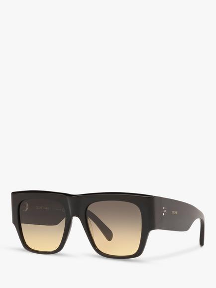 Celine CL4056IN Women's Rectangular Sunglasses, Black/Beige Gradient, Black/Beige Gradient