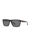 Polo Ralph Lauren PH4153 Men's Polarised Square Sunglasses, Black/Red