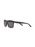 Polo Ralph Lauren PH4153 Men's Polarised Square Sunglasses, Black/Red