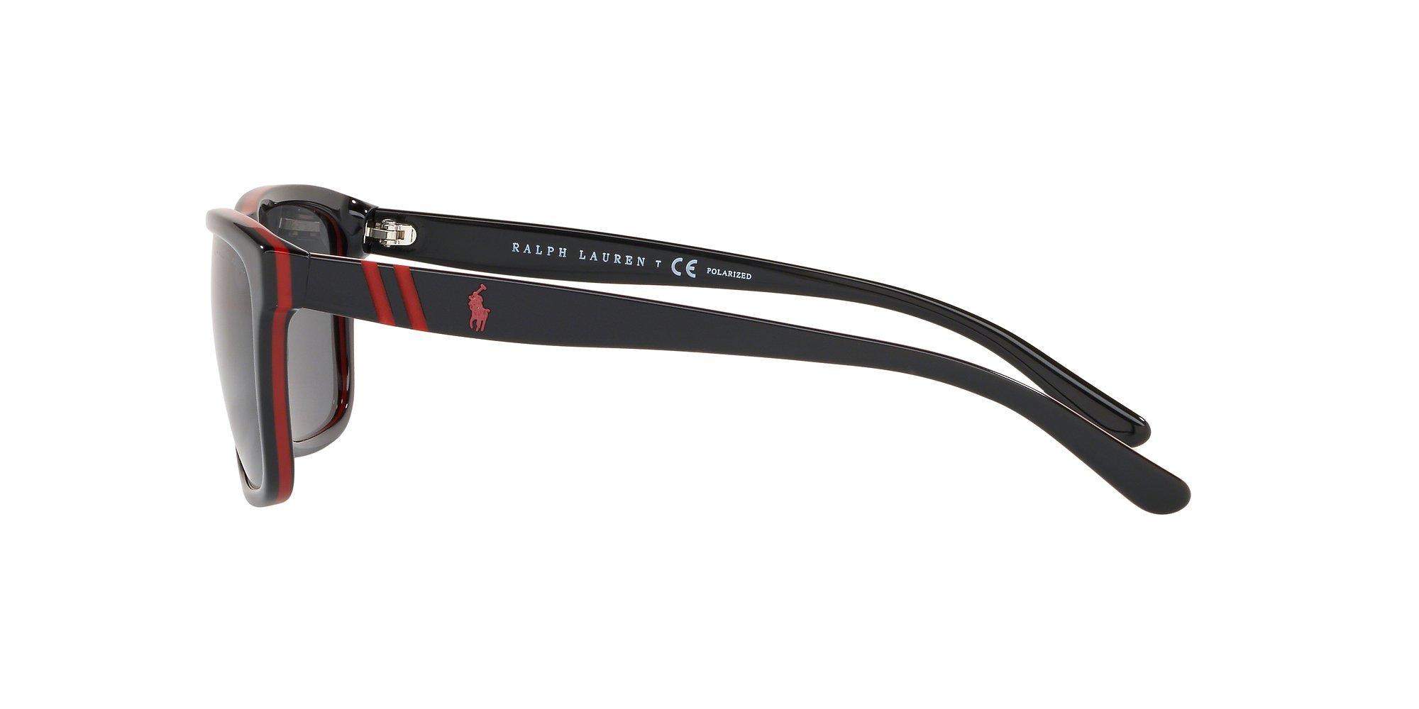 Polo Ralph Lauren PH4153 Men s Polarised Square Sunglasses Black Red