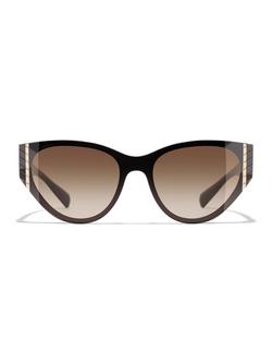 CHANEL Oval Sunglasses CH6054 Dark Brown/Brown Gradient - view 2, Dark Brown/Brown Gradient