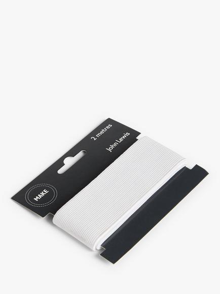 John Lewis Elastic, 13mm, White