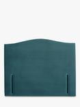 John Lewis Charlotte Full Depth Upholstered Headboard, Double, Deep Velvet Teal