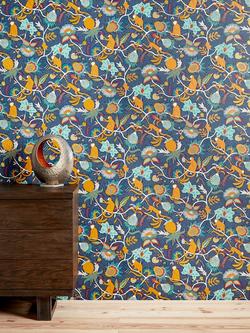 John Lewis Seoni Paste the Wall Wallpaper - view 2, Navy