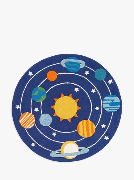 John Lewis Outer Space Rug, Dia.120cm, Blue, Blue