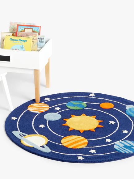 John Lewis Outer Space Rug, Dia.120cm, Blue - view 2, Blue