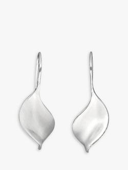 Nina B Leaf Hook Drop Earrings, Silver, Silver